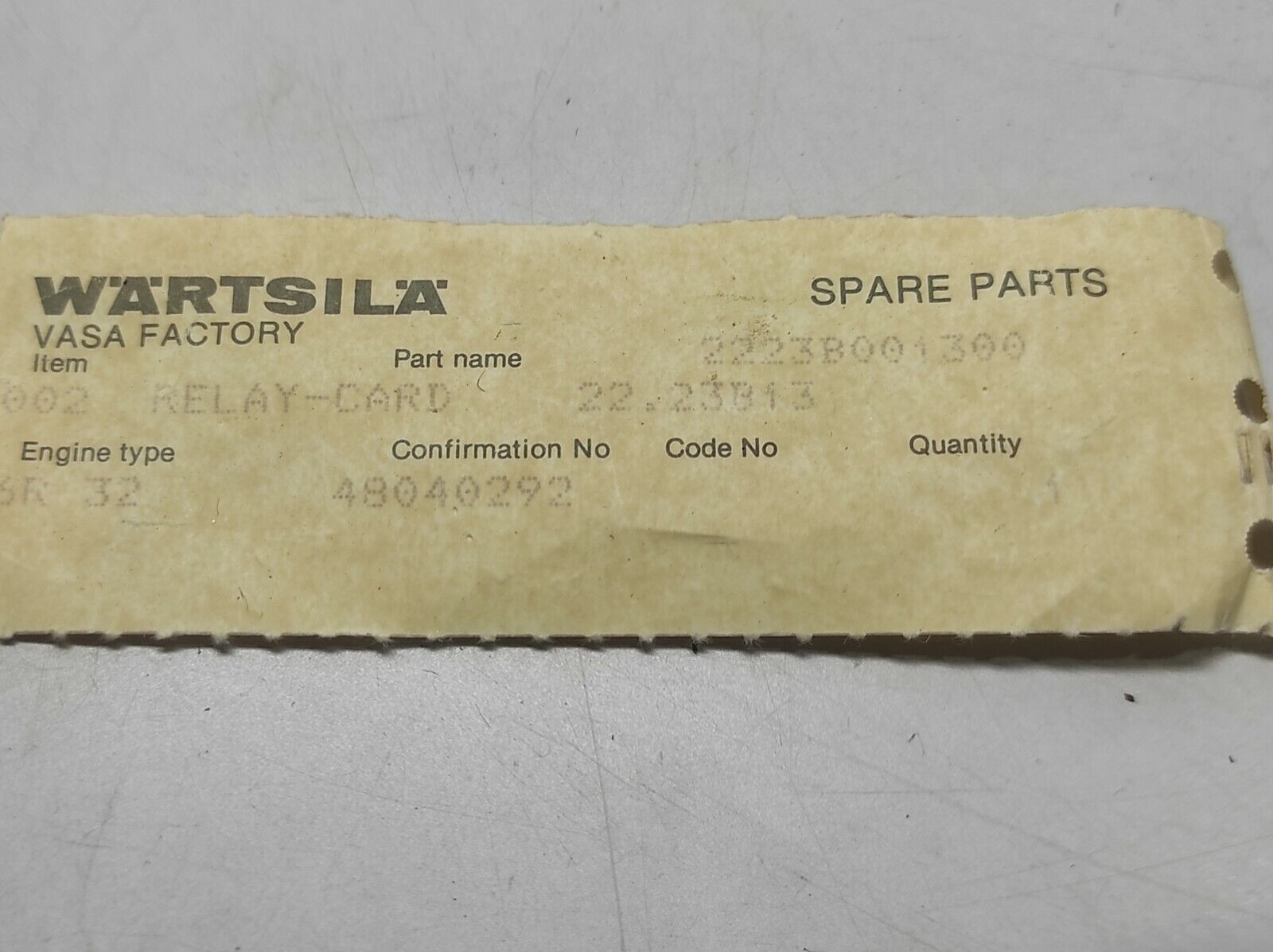 Wartsila 3V72H115 Relay Card 2223B001300 22.23B13