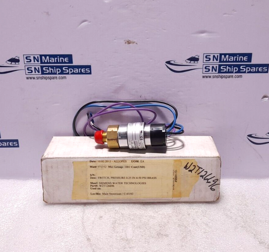 United Electric UE 10-14895 Pressure Switch Oper. Range 4 To 50 PSI Proof 3000 P