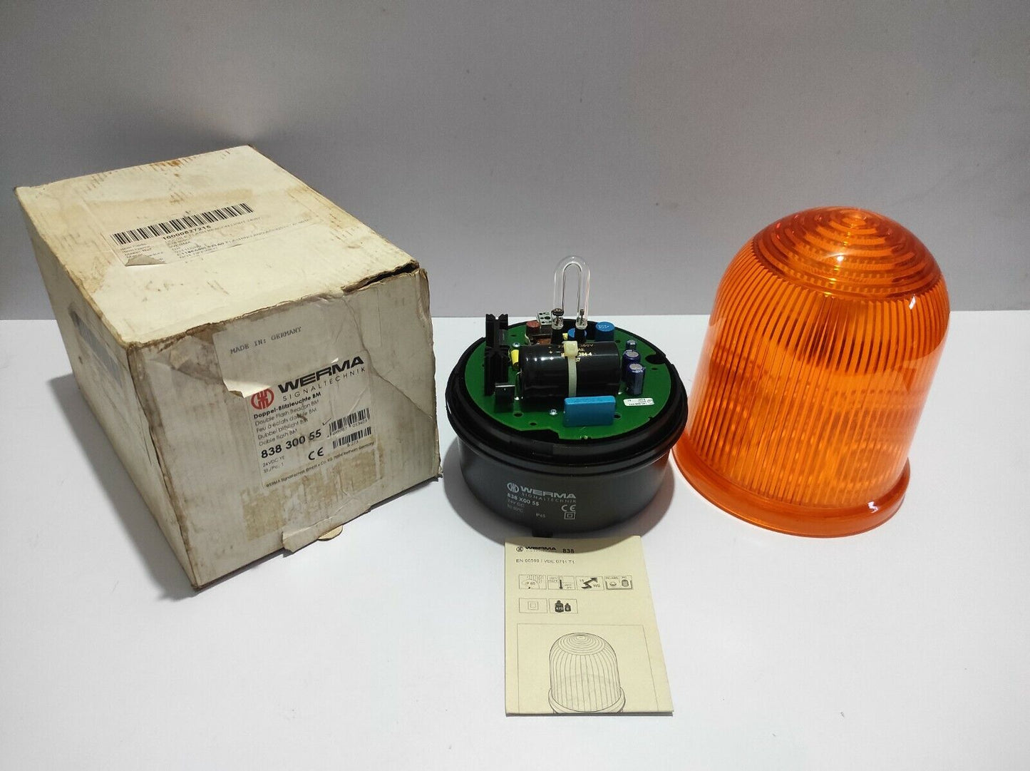Werma 838 300 55 Double Flash Beacon BM 24VDC YE 83830055 838 X00 55 740.838.055