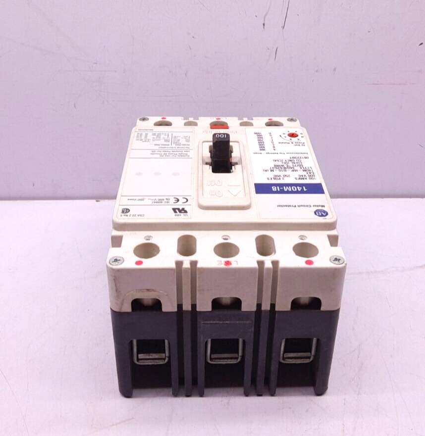 Allen Bradley 140M-I8P-D10-M (A) Circuit Breaker 100A 3P 140M-I8