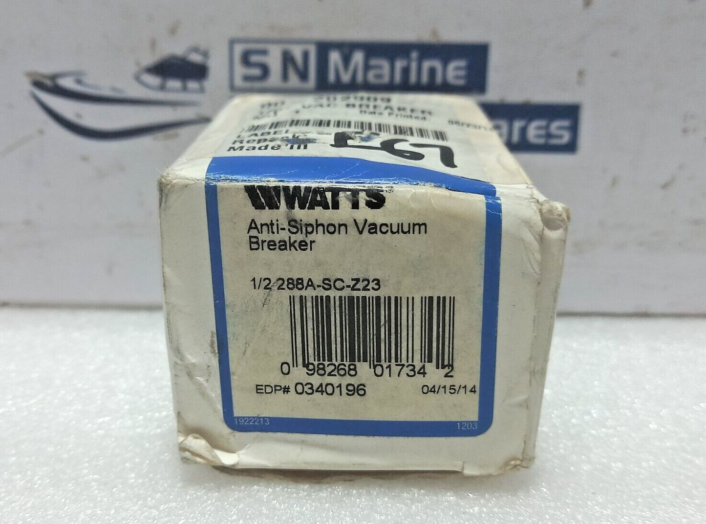 WATTS ½ 288A-SC-Z23 Anti-Shiphon Vacuum Breaker 180°F/125Psi