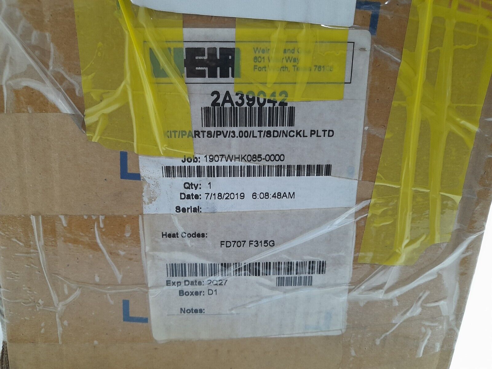 Weir SPM 2A39042 KIT/PARTS/PV/3.00/LT/SD/NCKL PLTD Rebuild Kit 3In 15K Valve