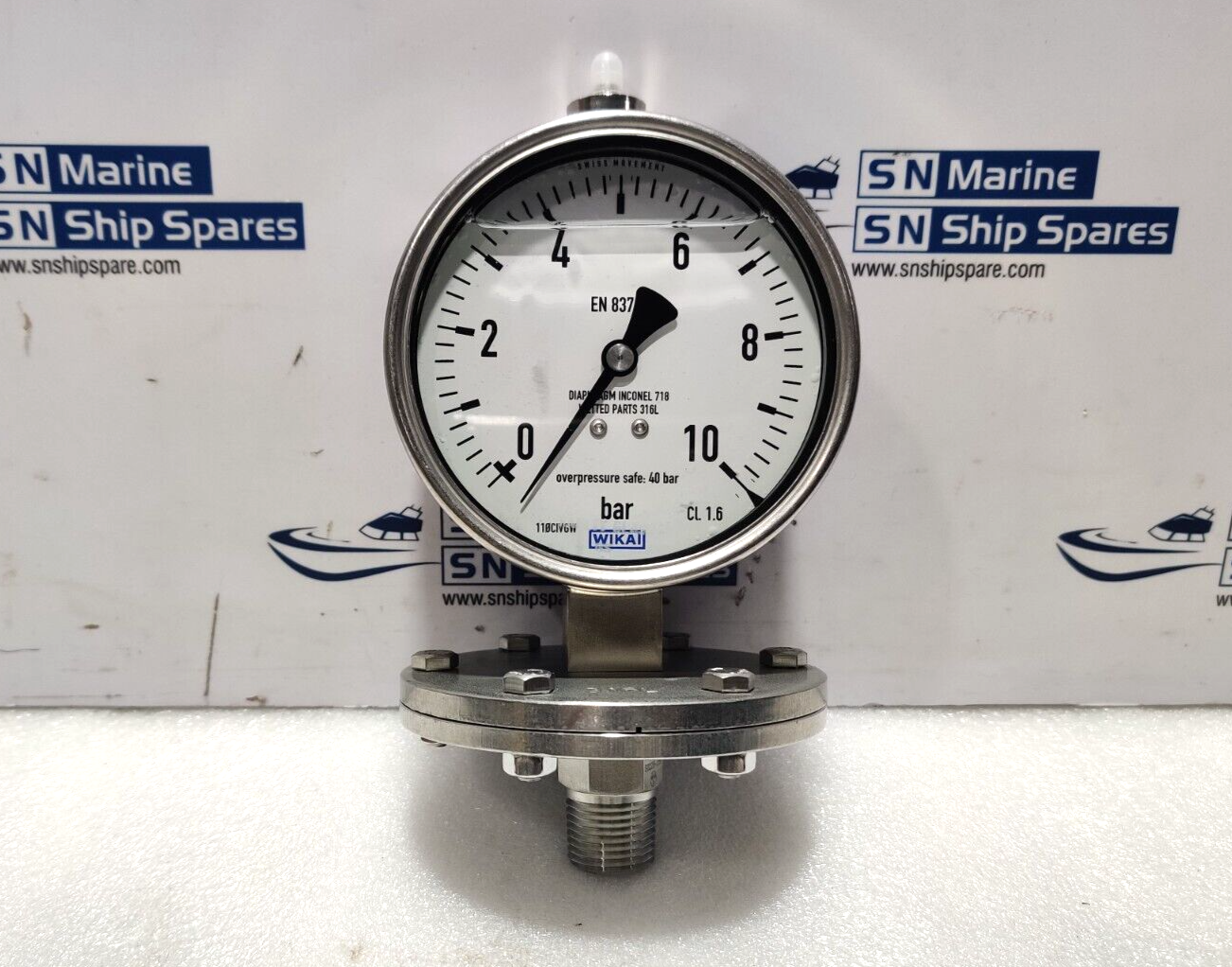 Wika 0-10Bar Pressure Gauge With Attached Assembly