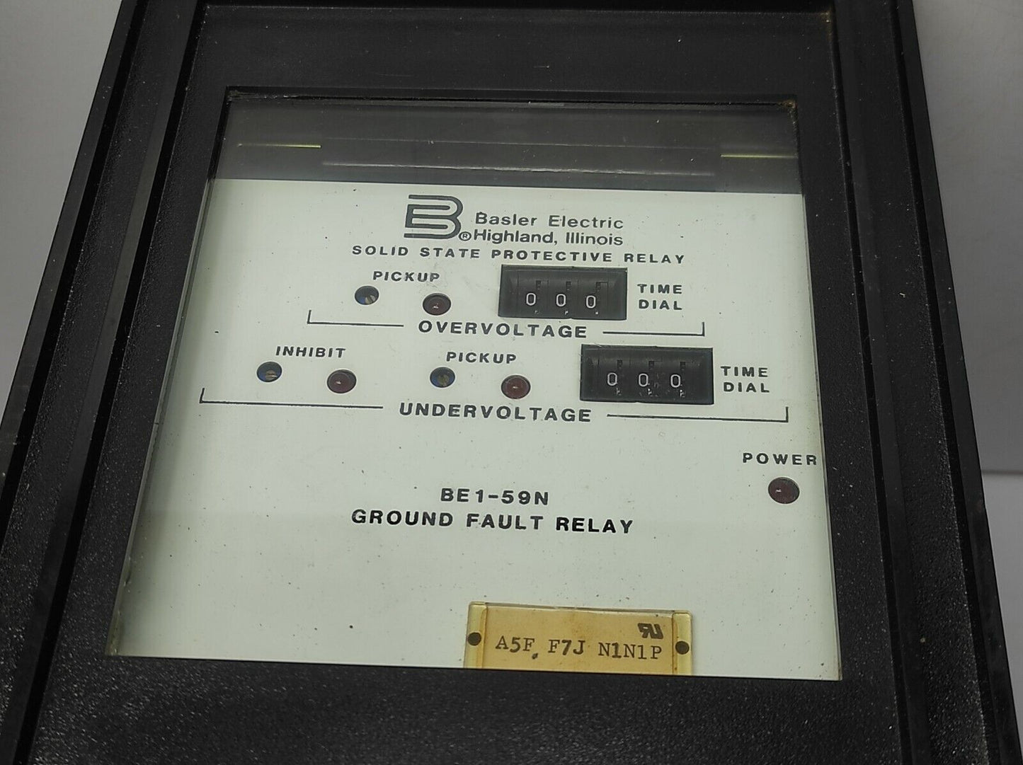 Basler Electric BE1-59N Ground Fault Relay Solid State Protective Relay BE159N