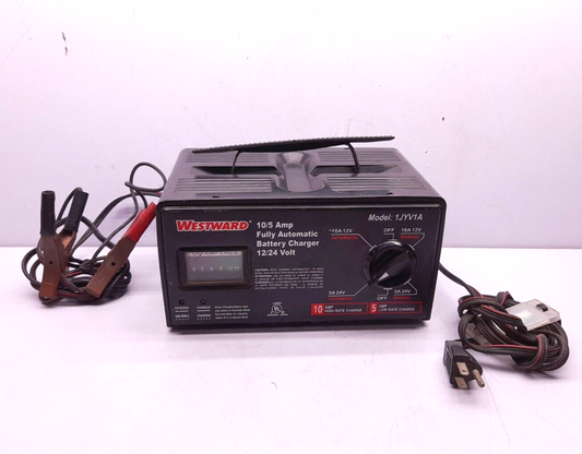 Westward 1JYV1A 10/5 Amp Fully Automatic Battery Charger 12/24 Volt