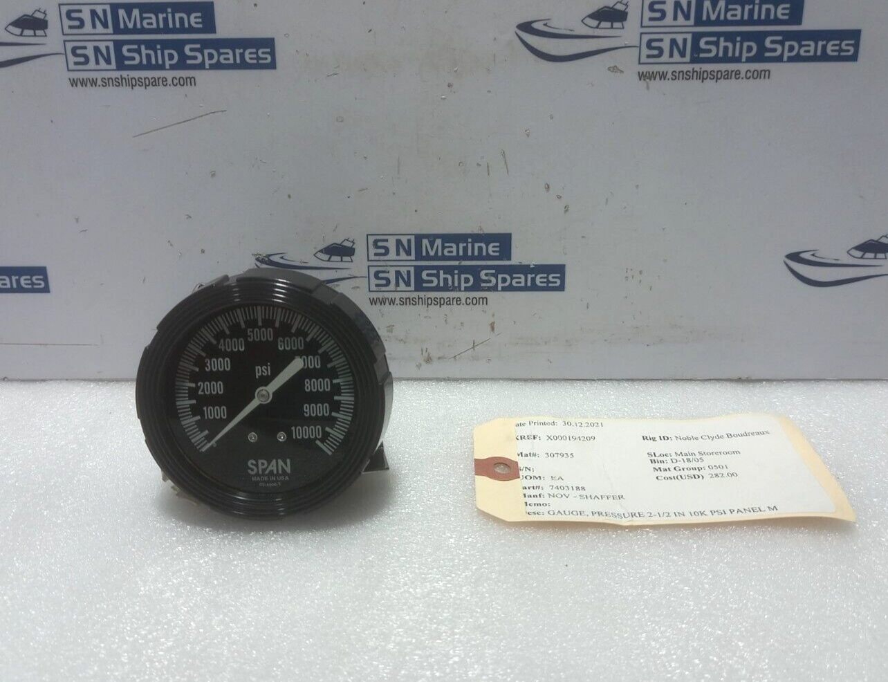 Span 02-4006-T Pressure Gauge 1-1/2 In 10K PSI Panel NOV 7403188