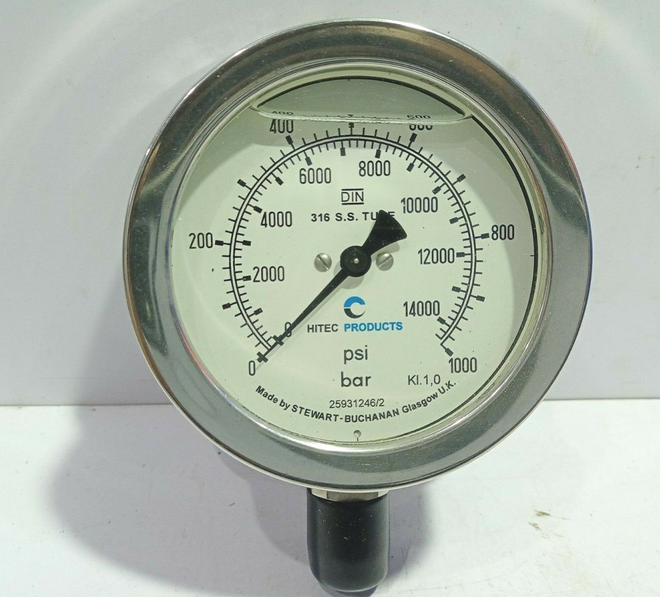 Stewarts SBG-634GF-DIN-100-¼IN AE-100.0 Pressure Gauge 100MM Dial 0-100KPA