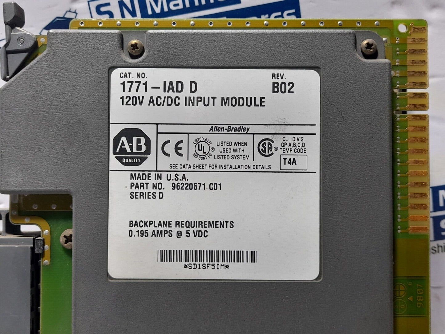 Allen Bradley 1771-IAD D Rev B02 120V AC/DC Input Module 96220671 C01
