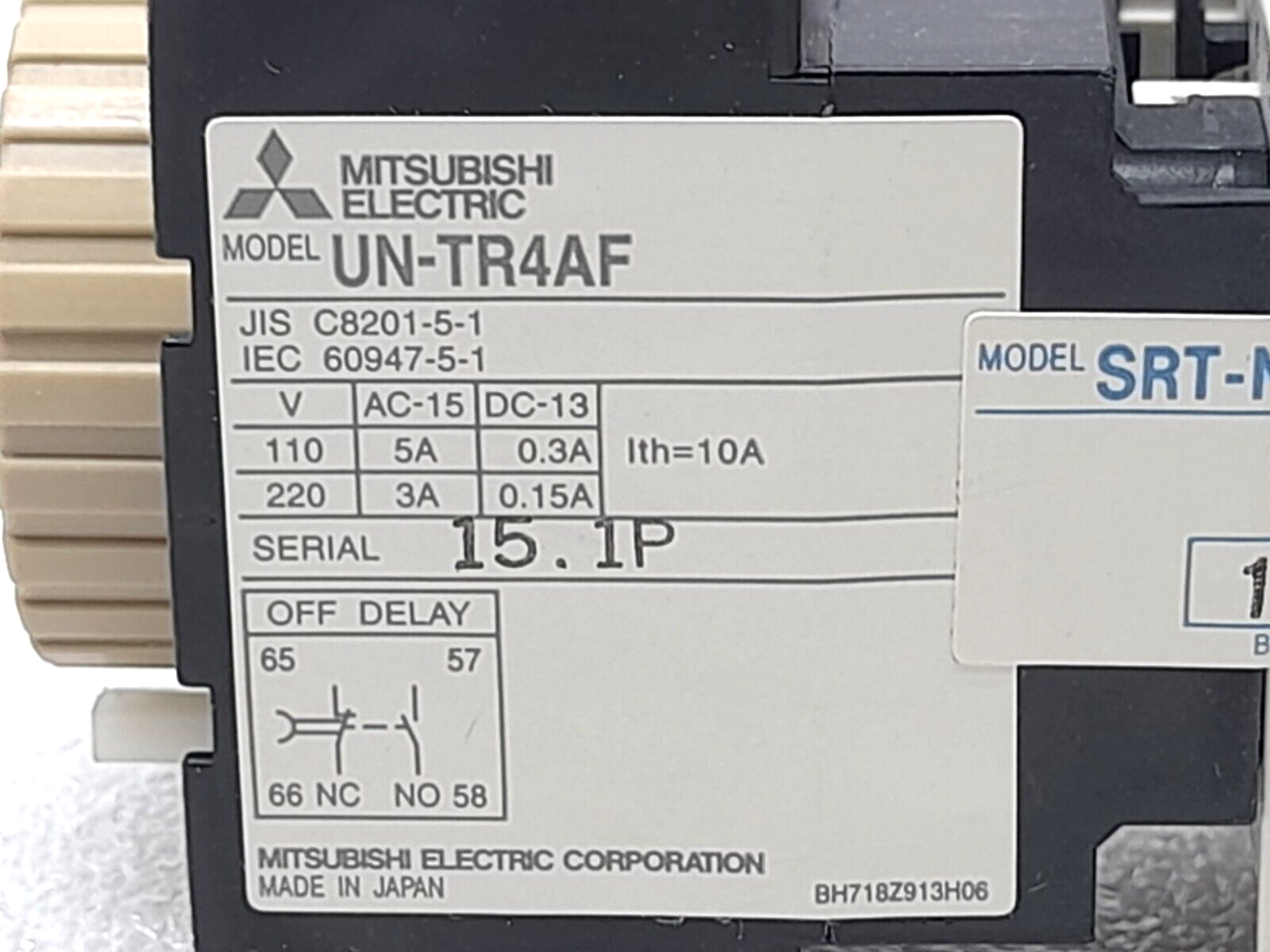 Mitsubishi SRT-NF Pneumatic Time Delay Relay 400VAC Coil