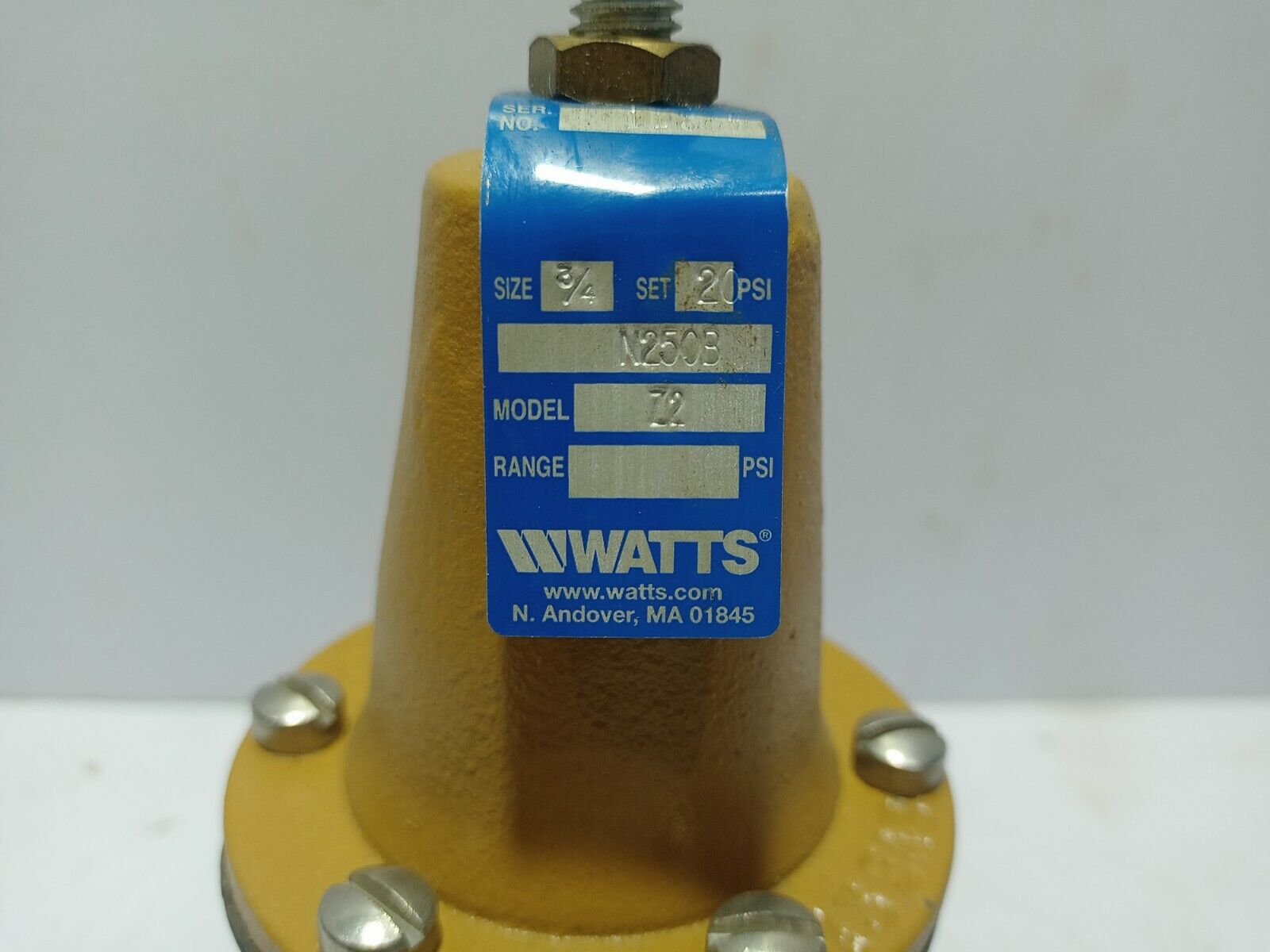 Watts ¾ N250B-Z2-020 Iron Body Water Pressure Regulator
