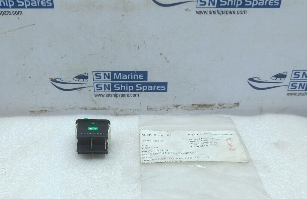 Speed Queen 70455101 OFF-ON DPST  Rocker Switch WB24E