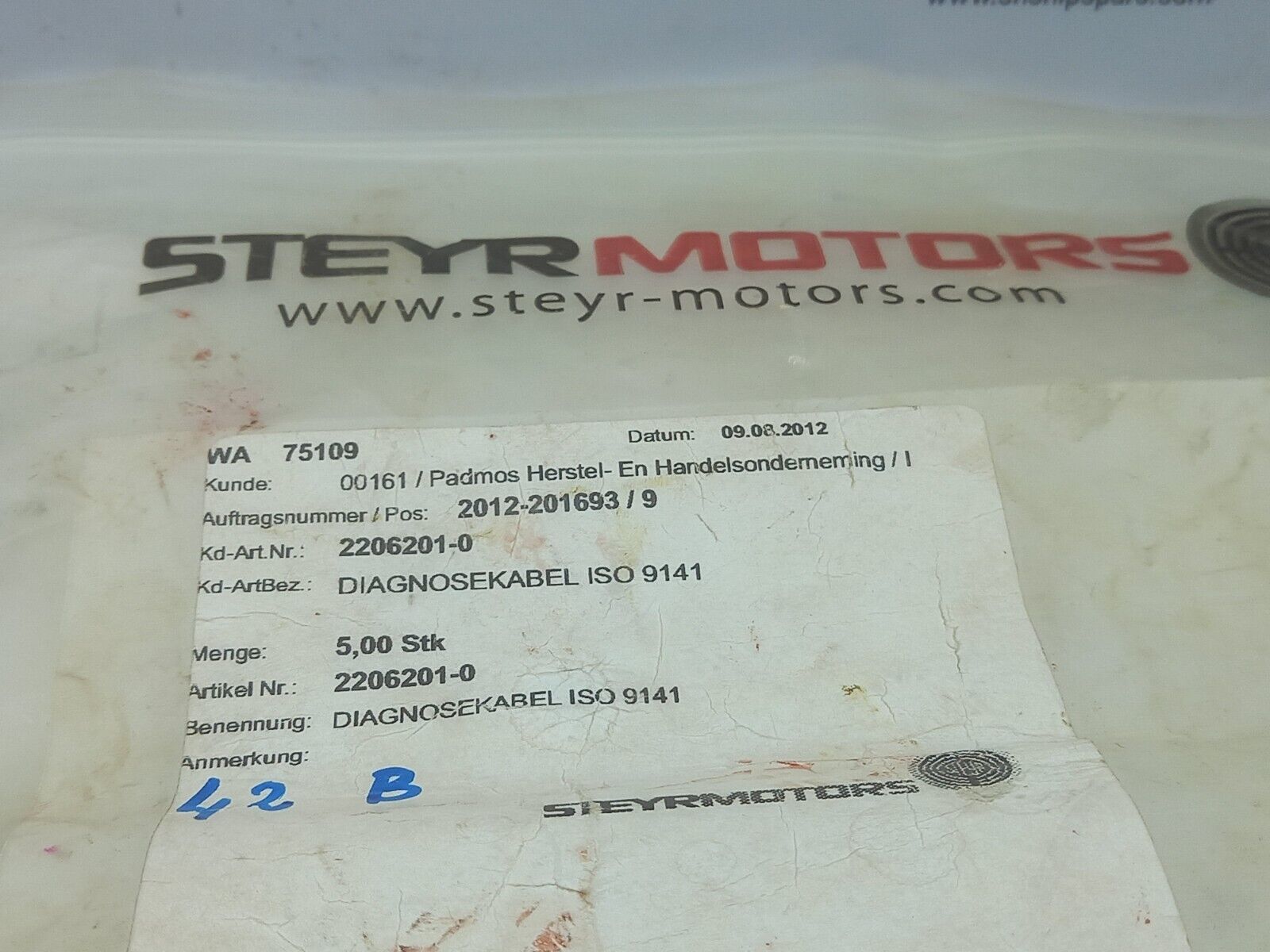 Steyr Motors 2206201/0 Diagnose Cable 2206201-0 102456 LDL23442