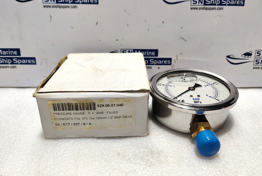 0-4Bar/0-0.4MPa Pressure Gauge Size: 100m/m Connection: ½”PF