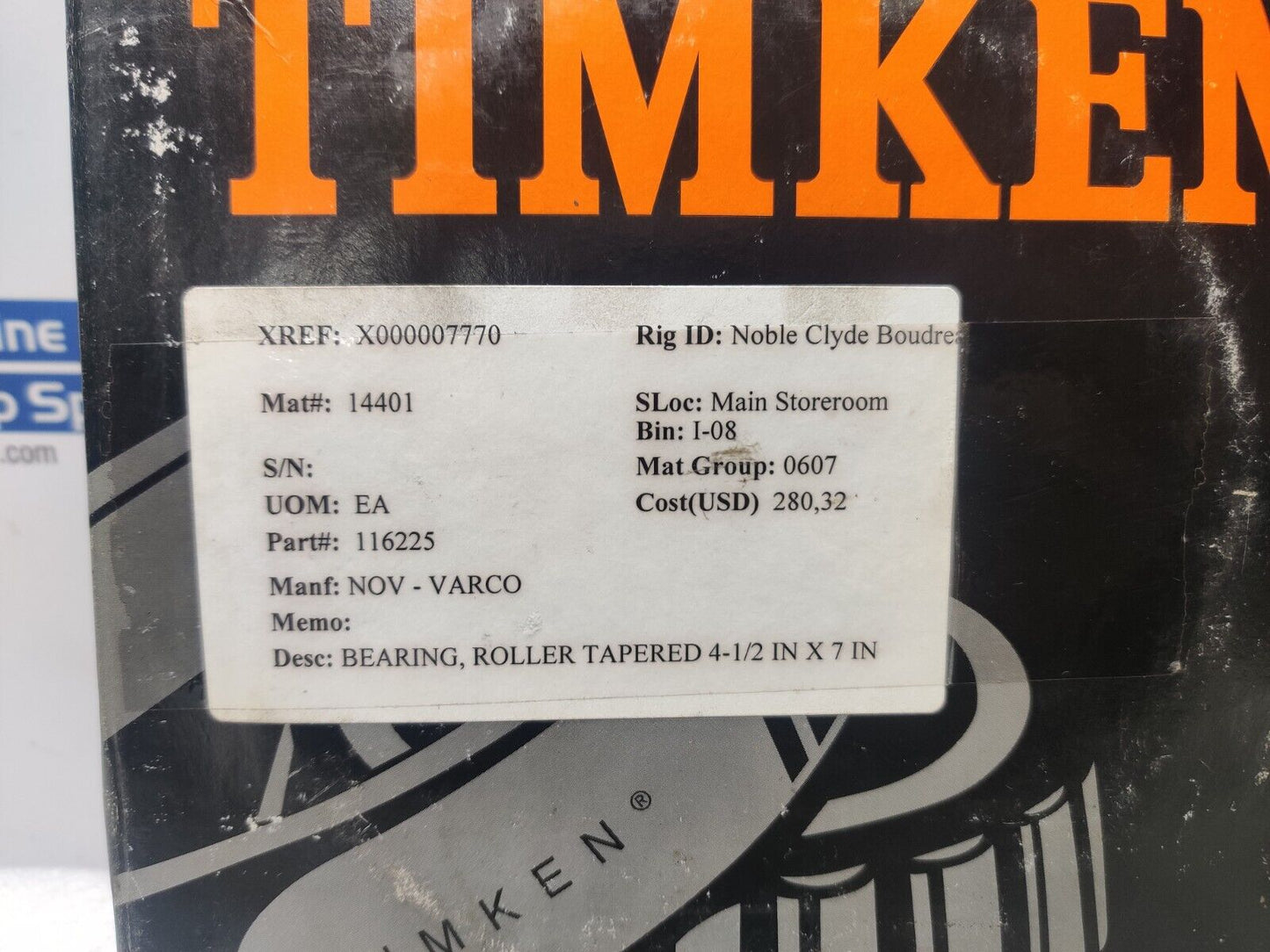 Timken 64450/64700 Tapered Roller Bearing 4-1/2 In x 7 In NOV 116225