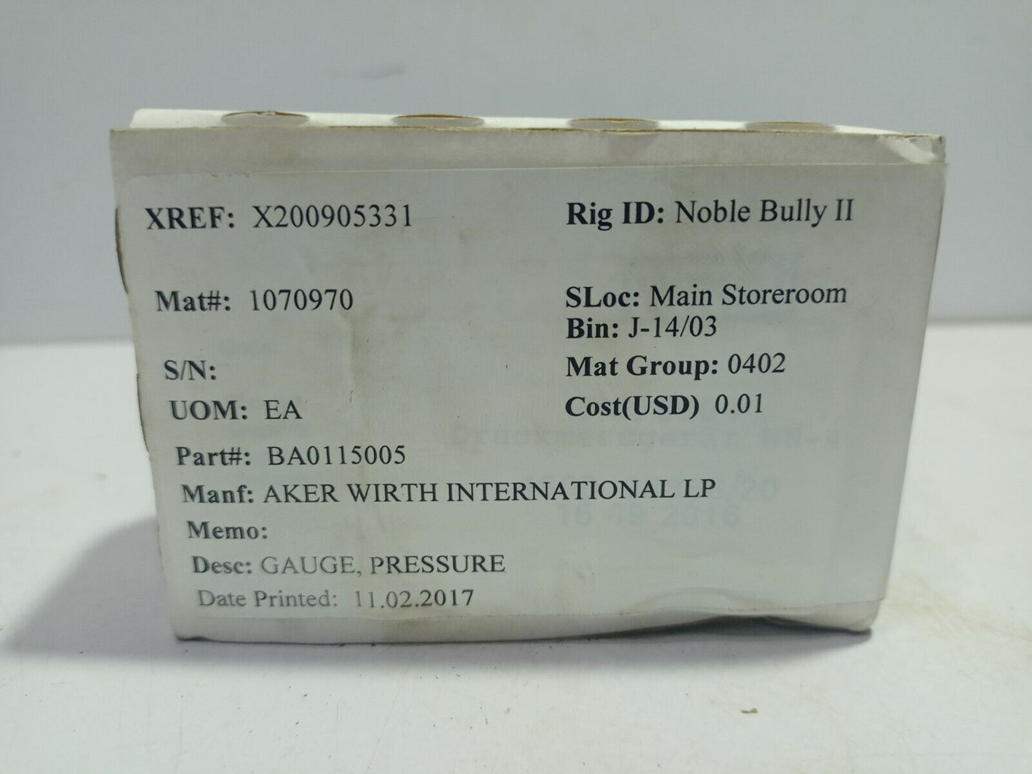 Wika 233.50.63 Pressure Gauge 0-16 Bar 897080WP 316SS
