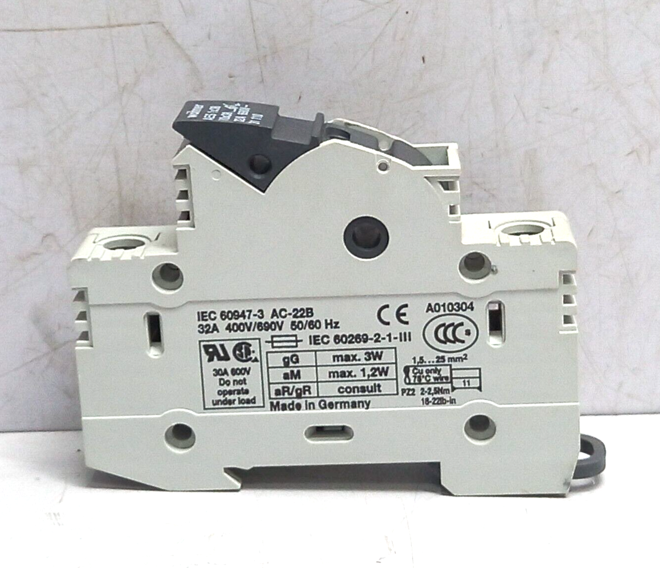 Wohner 31110.000 Holder For Cylindrical Fuses 10x38 1P AES 1x38 10x38 32A 690V~