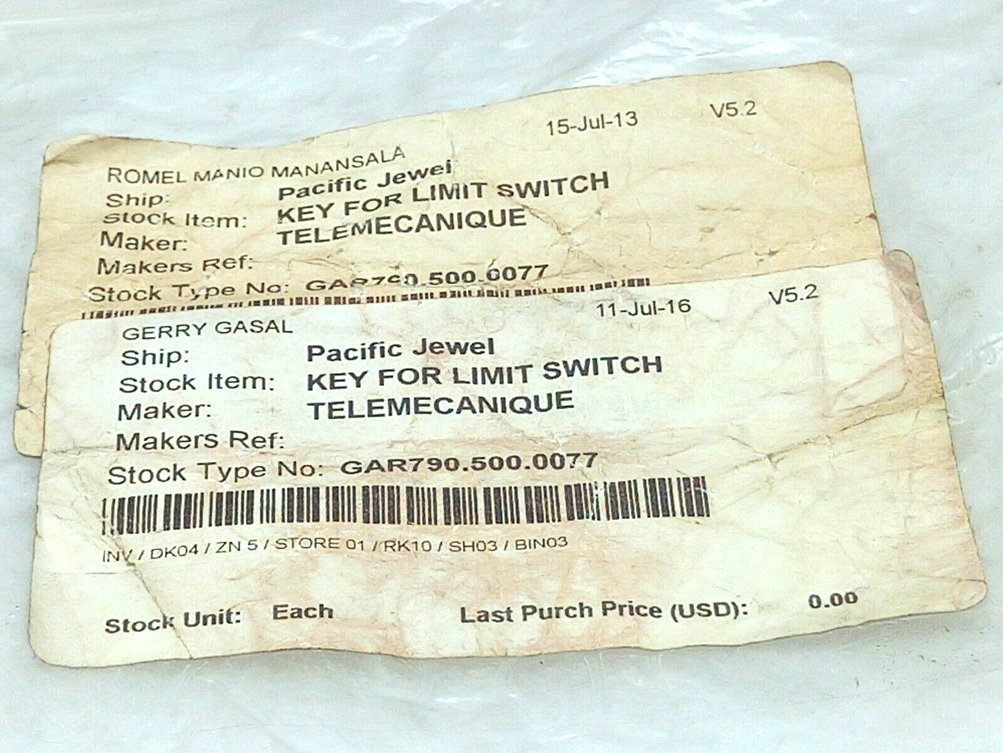 Telemecanique XCS Z13 074603 Key for Limit Switch 3 Pcs / Lot