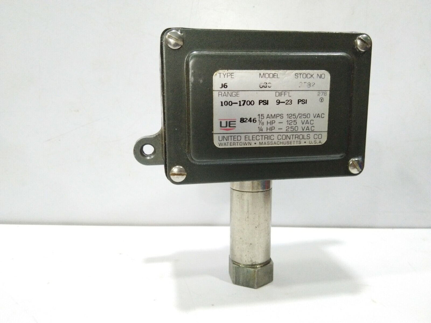 UNITED ELECTRIC CONTROLS J6 680 PRESSURE SWITCH RANGE:100-1700PSI