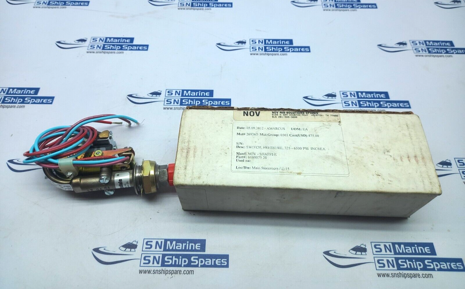 Barksdale B1S-S65SS Pressure Switch 325-6500 Psi Nov-Shaffer 6100075-2 ...