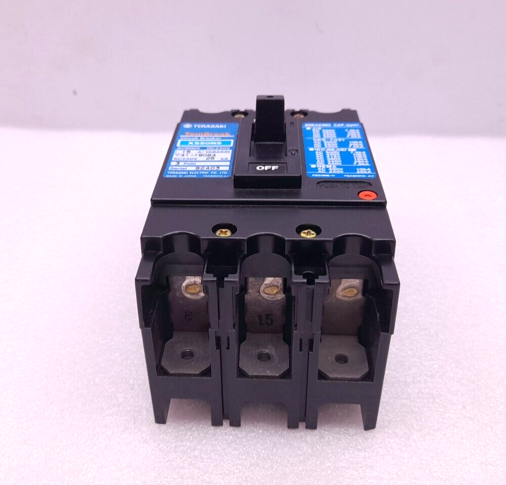 Terasaki XS50NS Tem Break 15A 3P Circuit Breaker
