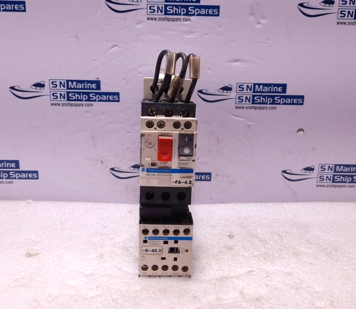 Telemecanique GV2ME10/4-6.3A Circuit Breaker With LP4K12 10BW3 Contactor 24VDC