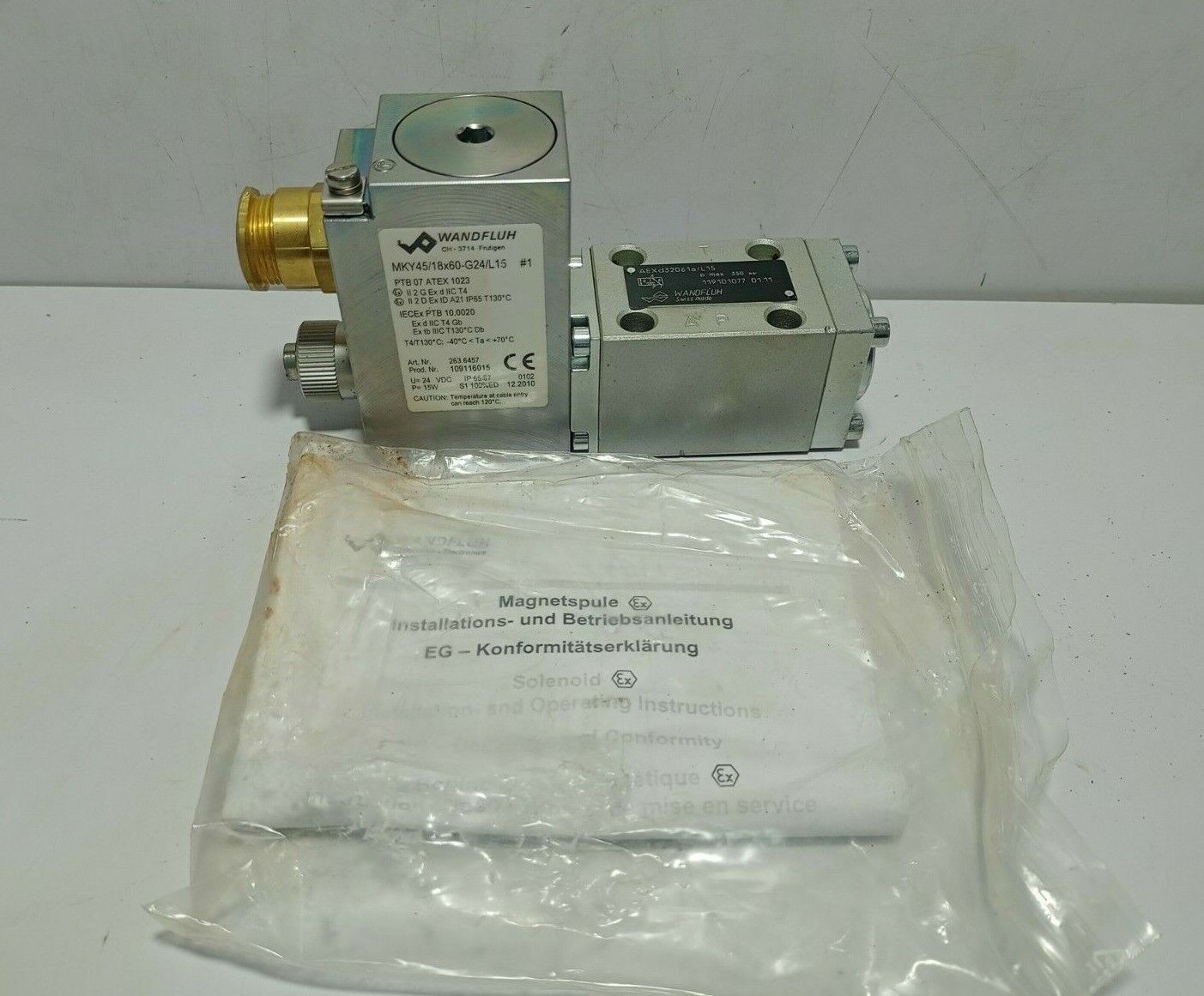 Wandfluh MKY45/18x60-G24/L15 Solenoid Valve Wandfluh AEXd32061a/L15