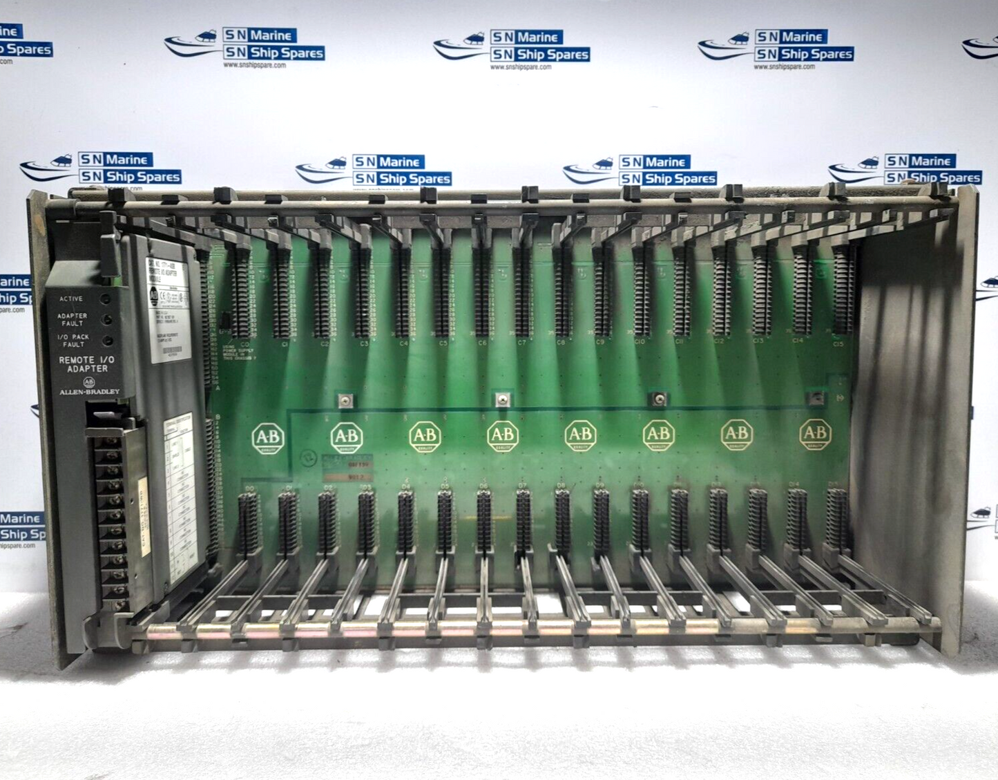 Allen Bradley 1771-A4B 16 Slot I/O Chassis With 1771-ASB E Remote I/O Adapter Mo
