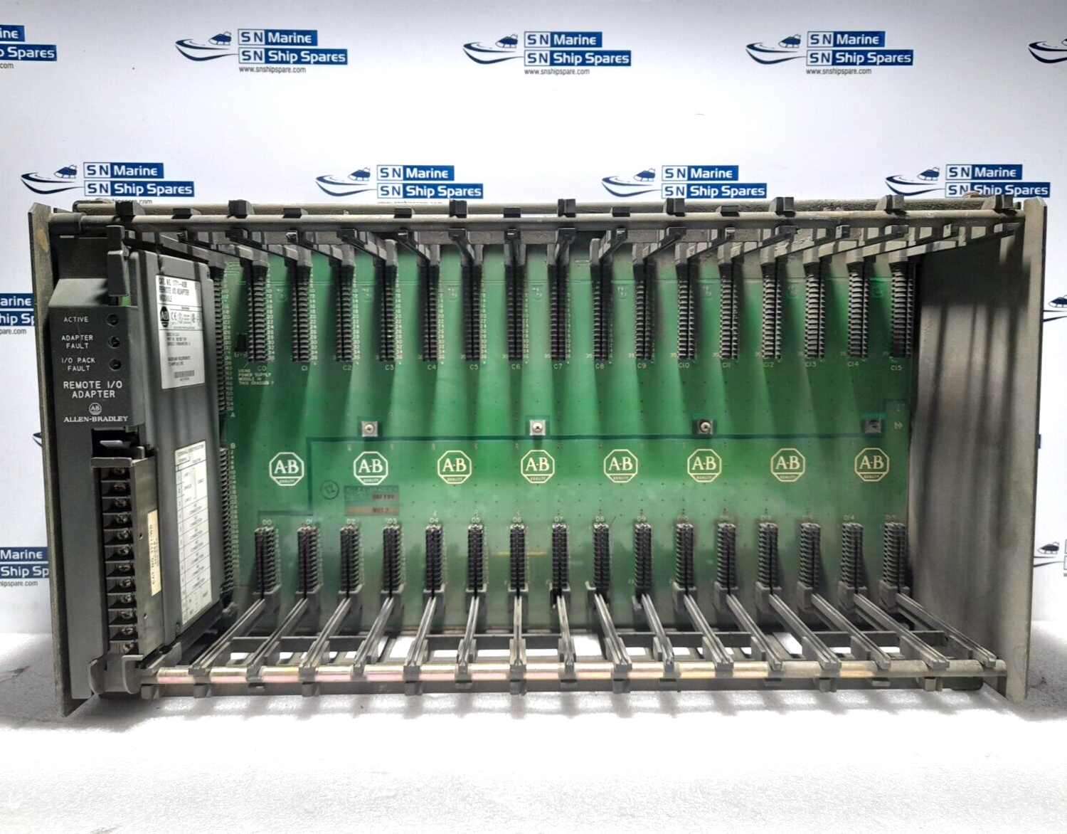 Allen Bradley 1771-A4B 16 Slot I/O Chassis With 1771-ASB E Remote I/O Adapter Mo