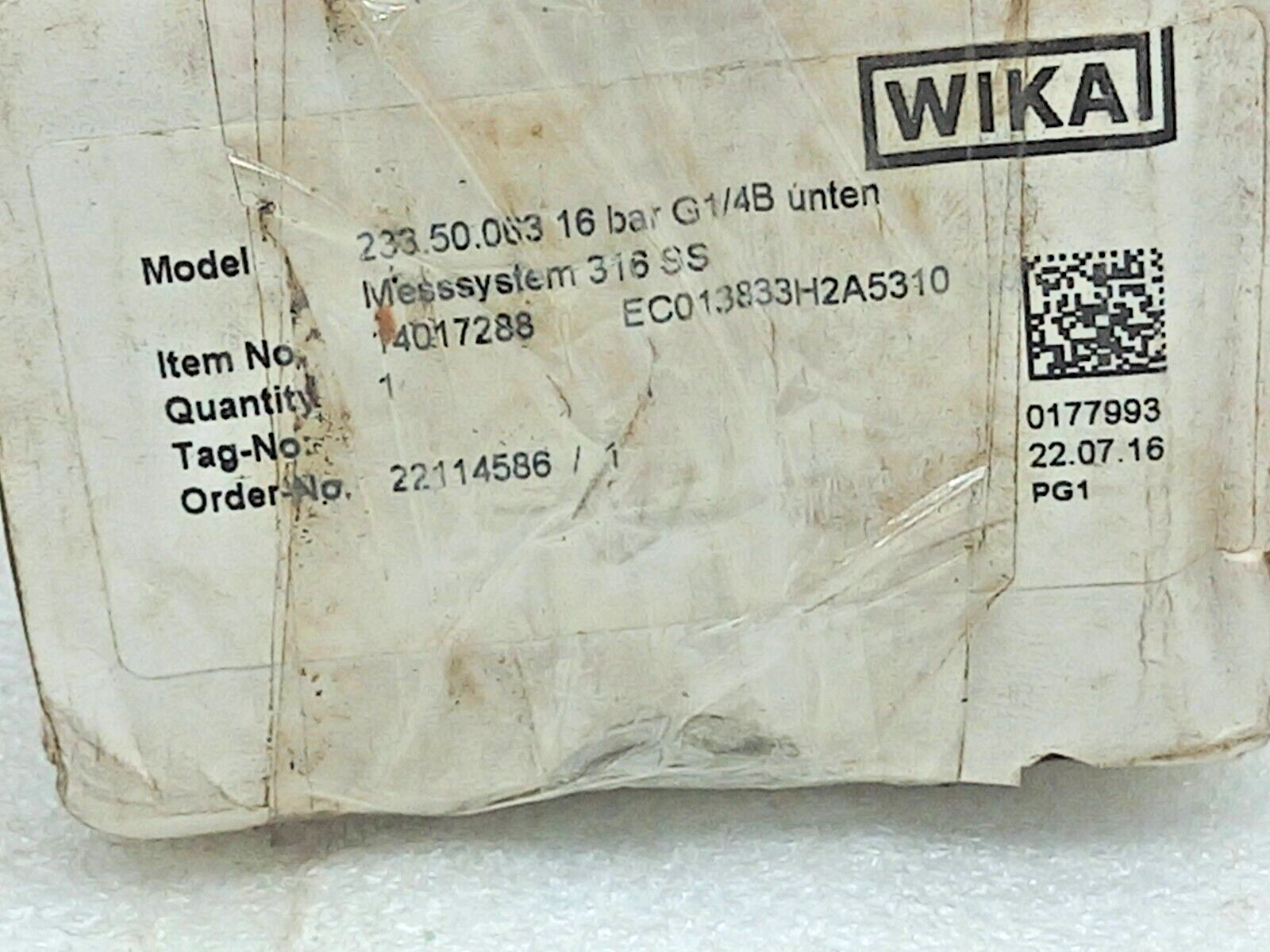 Wika 233.50.063 Compound Pressure Gauge 0-16Bar EC013833H2A5310