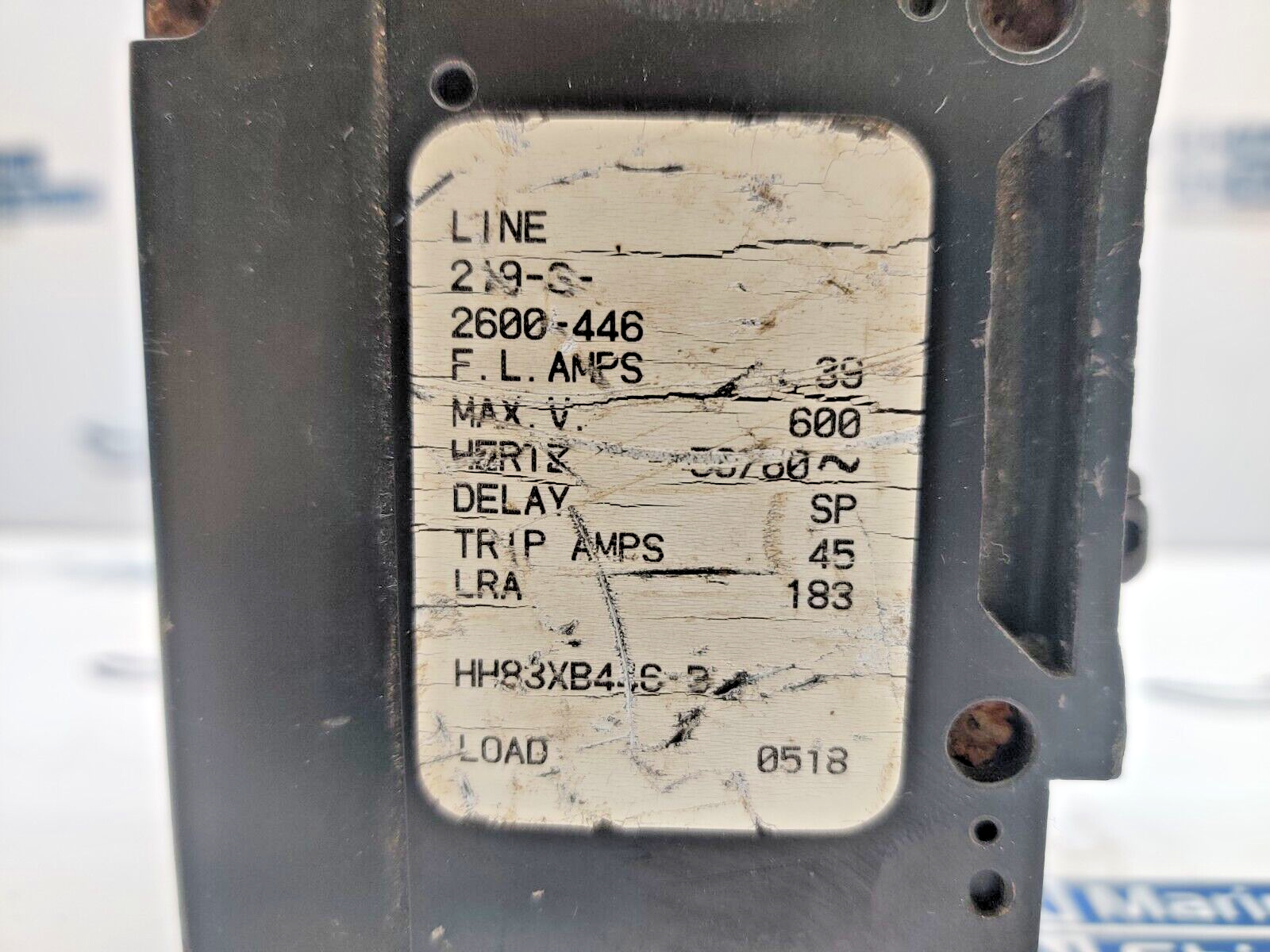 Airpax HH83XB446-B Circuit Breaker 39AMPS 600V 2600-446