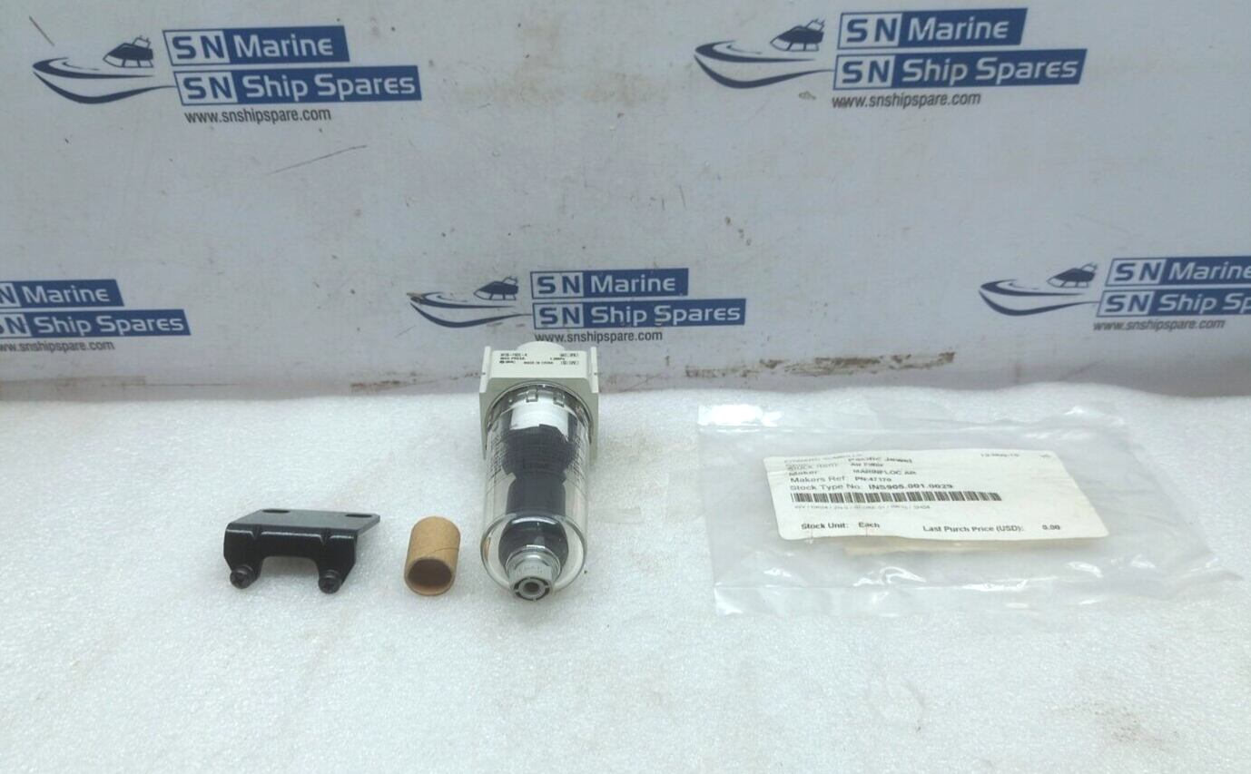 SMC AF20-F02C-A Air Filter With SMC AF20P-050AS Bracket Marinfloc 47170