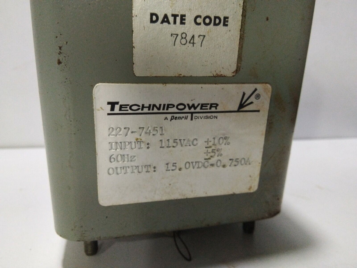 TECHNIPOWER 227-7451 POWER SUPPLY INPUT:115VAC±10% 60HZ /2277451