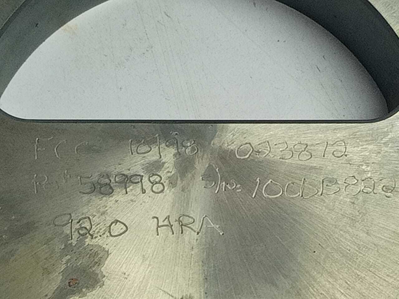 Swaco Back Disc Assembly  96-11-215 FCC 10/98 023872 92.0 HRA