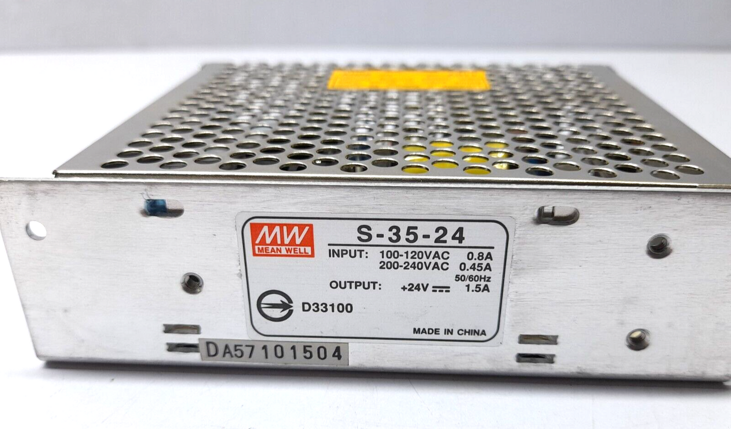 Mean Well S-35-24 Power Supply Input 100-120VAC 0.8A 200-240VAC 0.45A 50/60Hz Ou