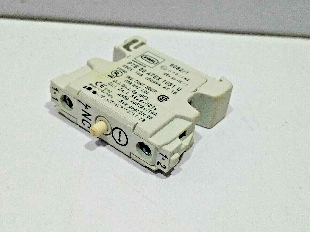 Stahl 8082/1 Contact Block PTB 00 ATEX 1031 U 500V 10A 1000VA AC 15