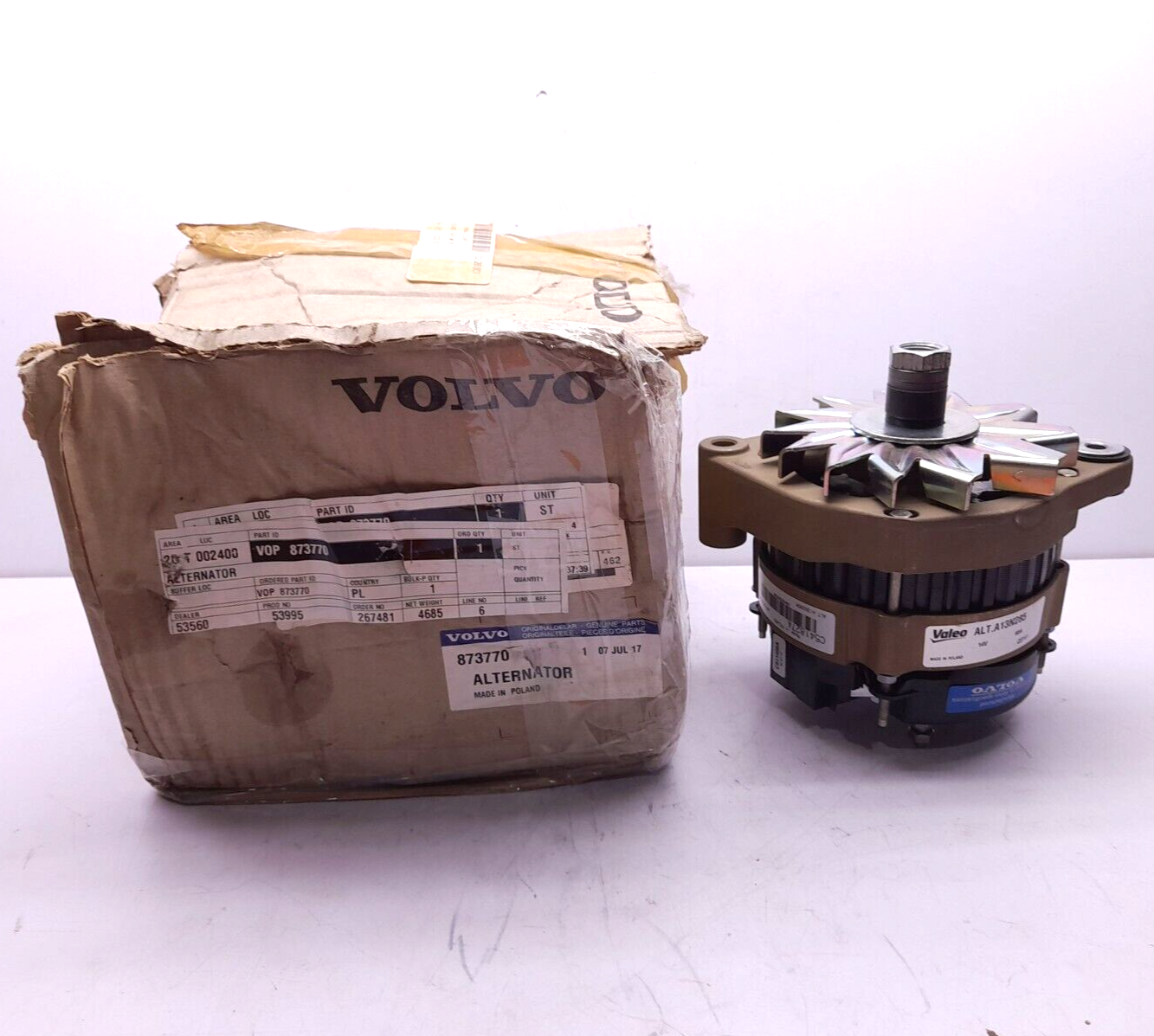 Volvo ALT.A13N285 Alternator 873770 14V 60A C541827A