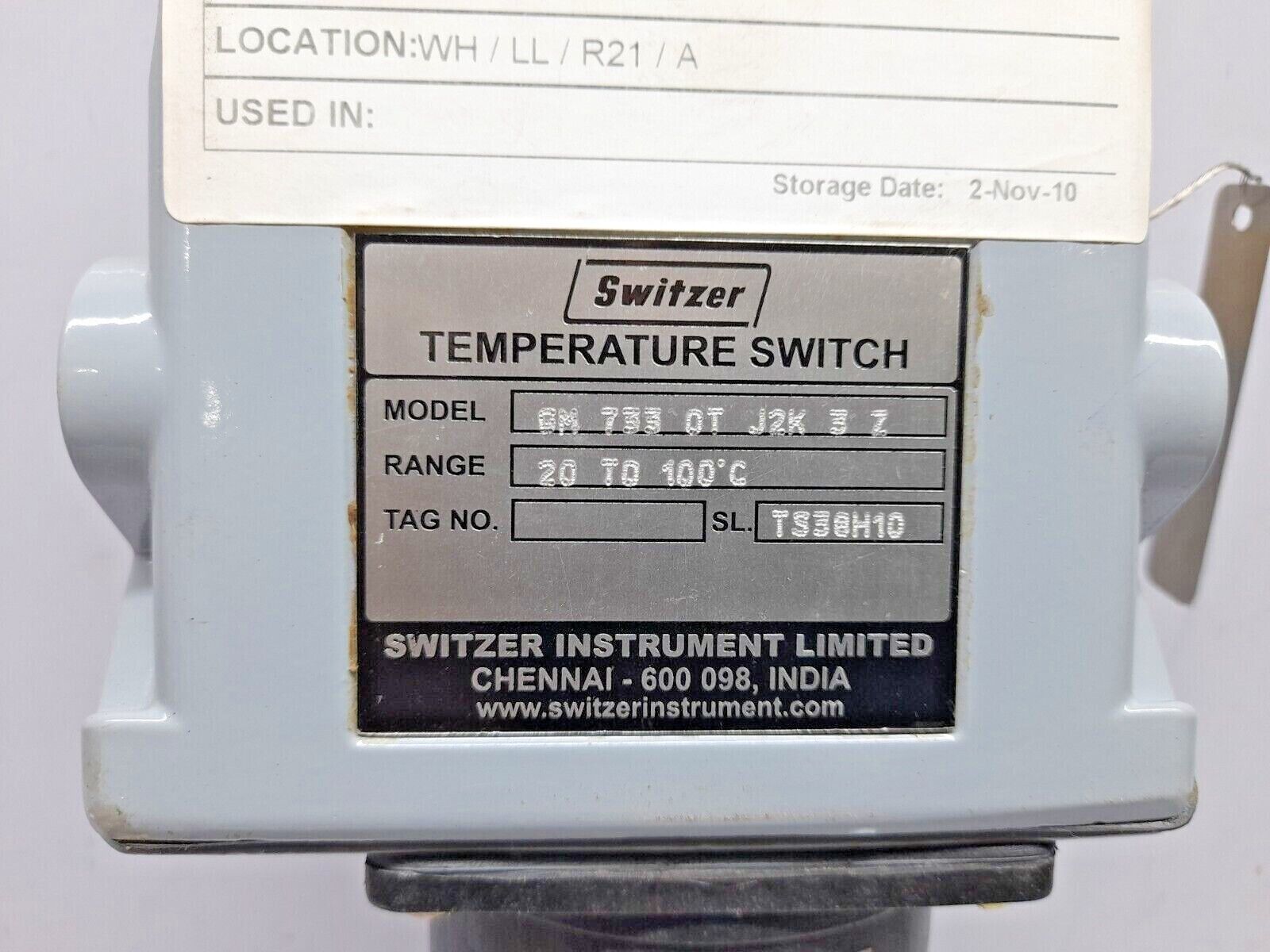 Switzer GM 733 0T J2K 3 Z Temperature Switch 20 To 100◦C 47-TS-0001