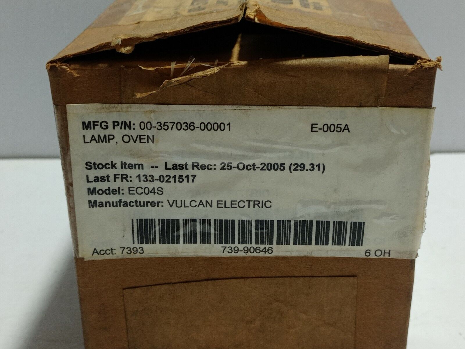 Vulcan Electric 00-357036-00001 Oven Lamp EC04S 40W 120V