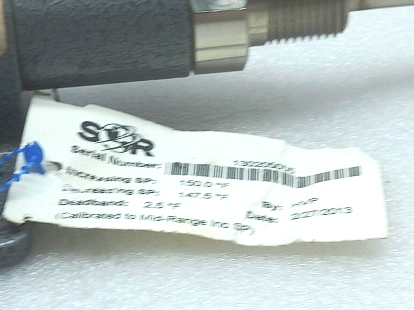 STATIC-O-RING SOR 201N3-K125-U9-C7A Temperature Switch 40-225° F