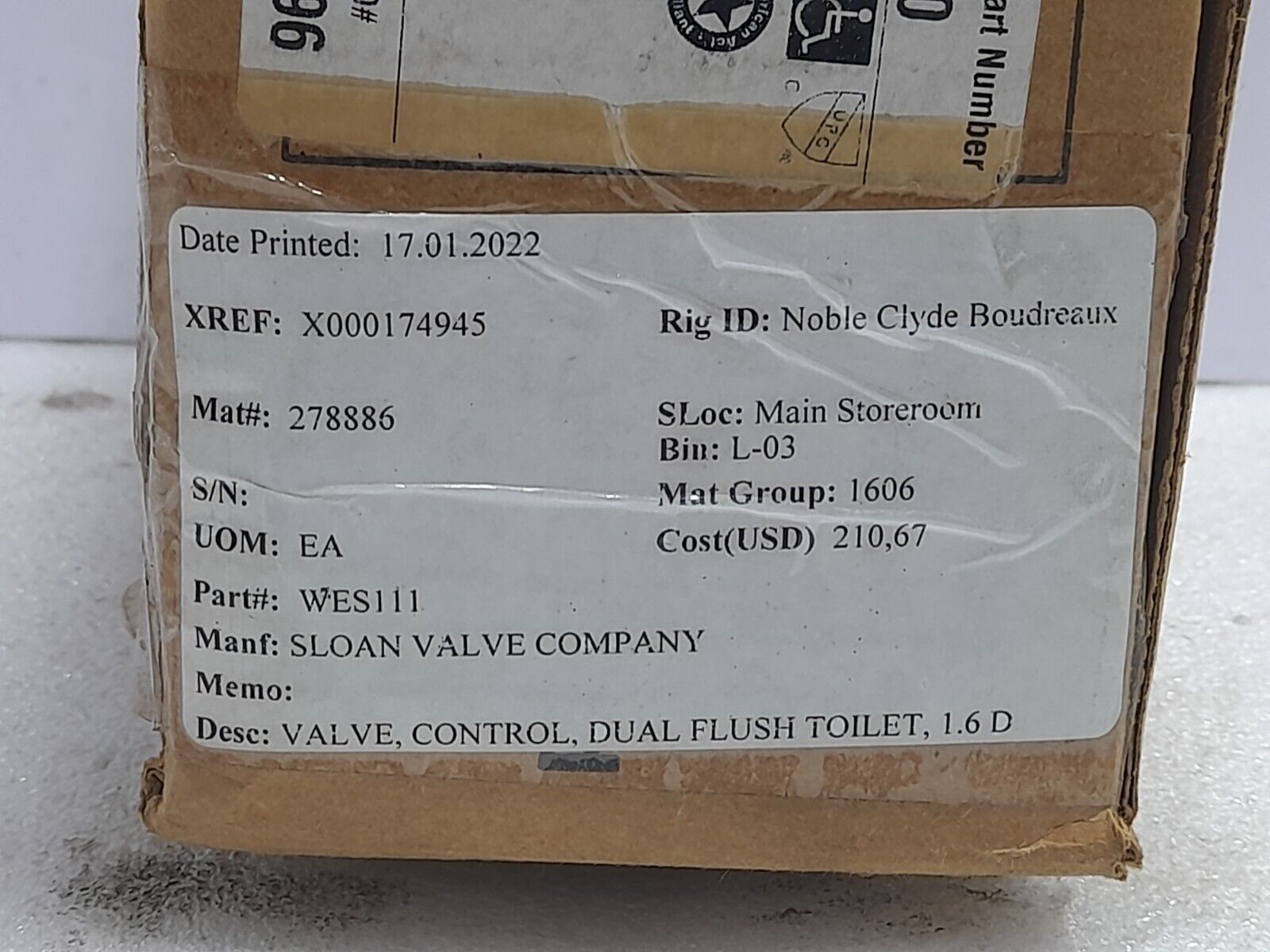 Sloan Flushometer WES 111 Dual Filtered Bypass Diaphragm WES111