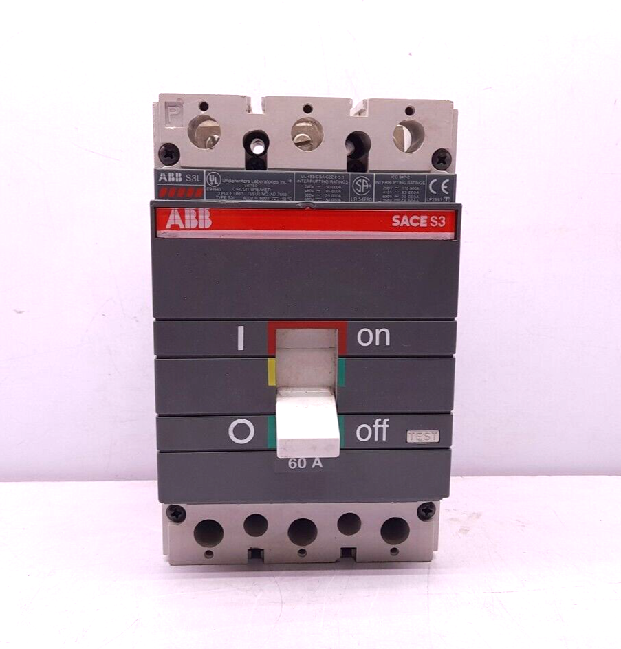 ABB Sace S3 S3L 3 Pole Circuit Breaker 60A