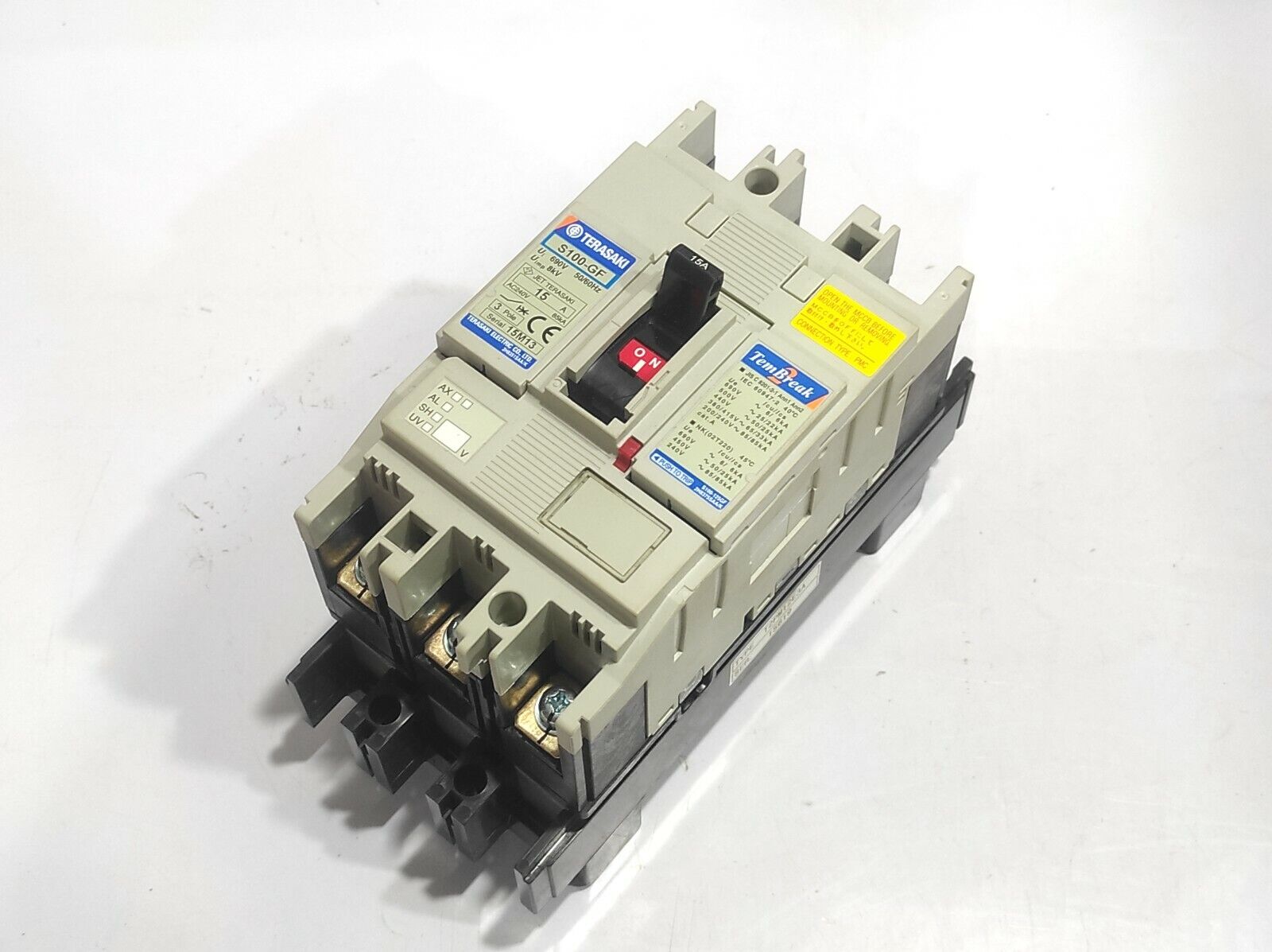 Terasaki S100-GF TemBreak Circuit Breaker 3P 15A PMC 50/60Hz / S100GF
