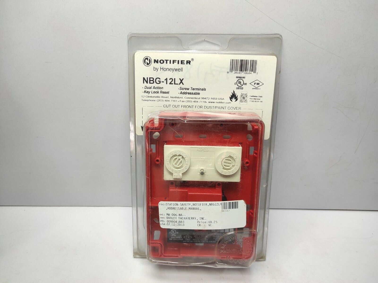 Notifier By Honeywell NBG-12LX Addressable Pull Station
