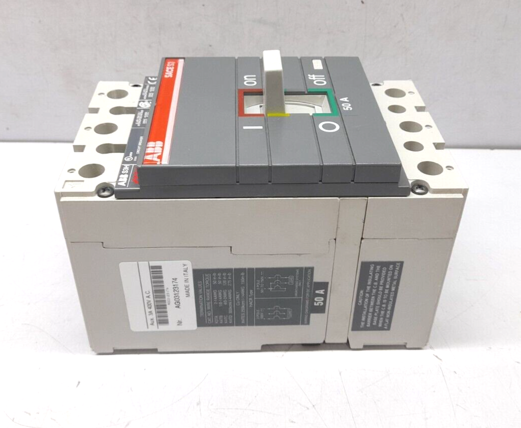 ABB SACE S3 S3H050TW Circuit Breaker S3H 50A BKR S3H 50A 3P