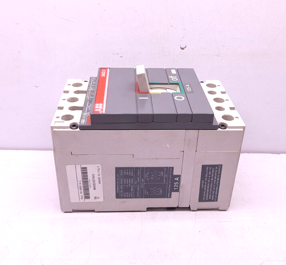 ABB Sace S3 S3L 3Pole Circuit Breaker 125A