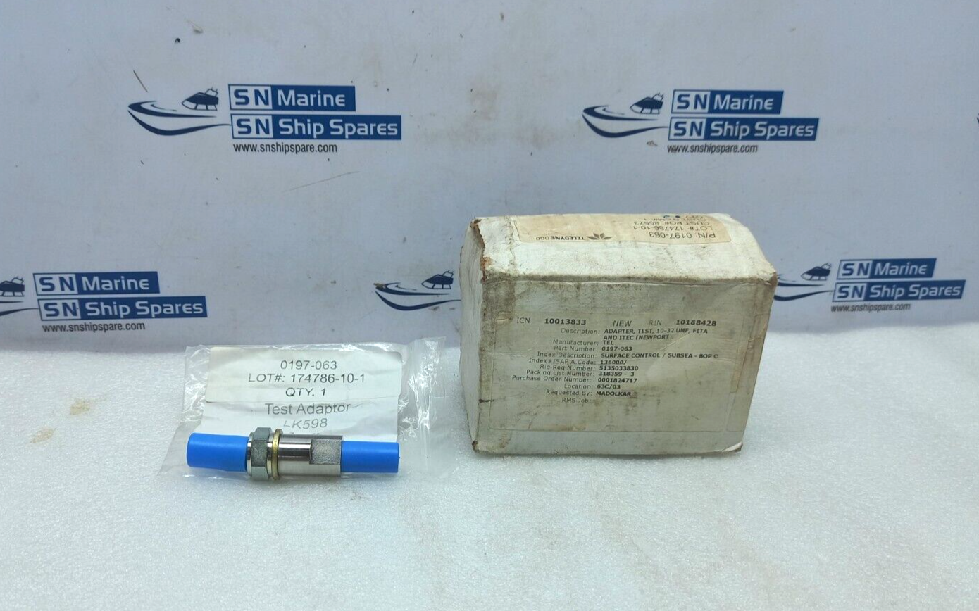 Teledyne 0197-063 Test Adapter 10-32 UNF