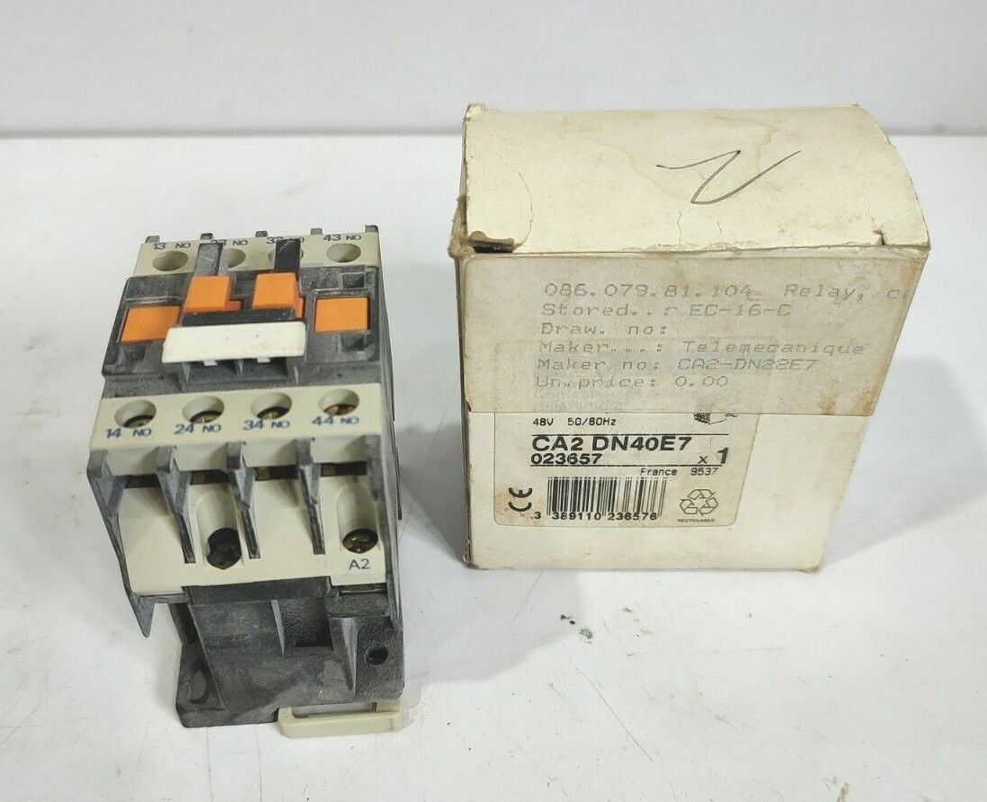 Telemecanique CA2 DN40E7 Contactor 48V 50/60Hz Ith 10A Ui 750V Ui 1000V