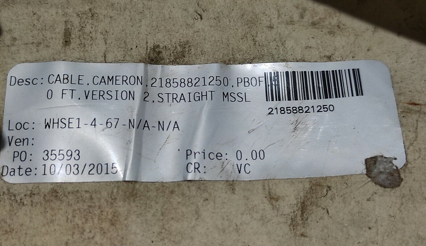Cameron 21858821250 Cable PBOF .5 0 FT Version 2, Straight MSSL SEACON