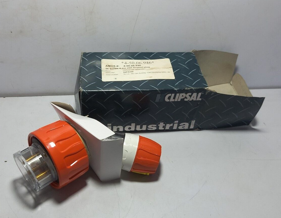Clipsal 56PA420 Angled Plug / Three Phase, 4 Pin / 20A / 500V 50Hz