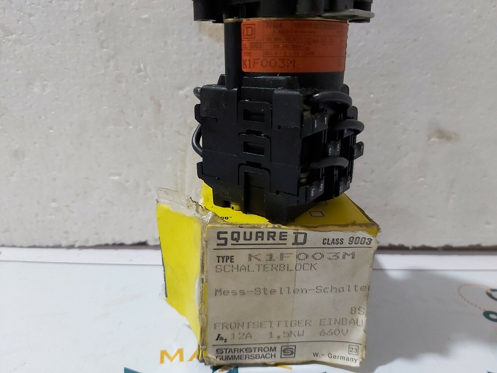 SQUARE D K1F003M SCHAL TERBLOCK CLASS-9003 CONTROL CIRCUIT SWITCH 